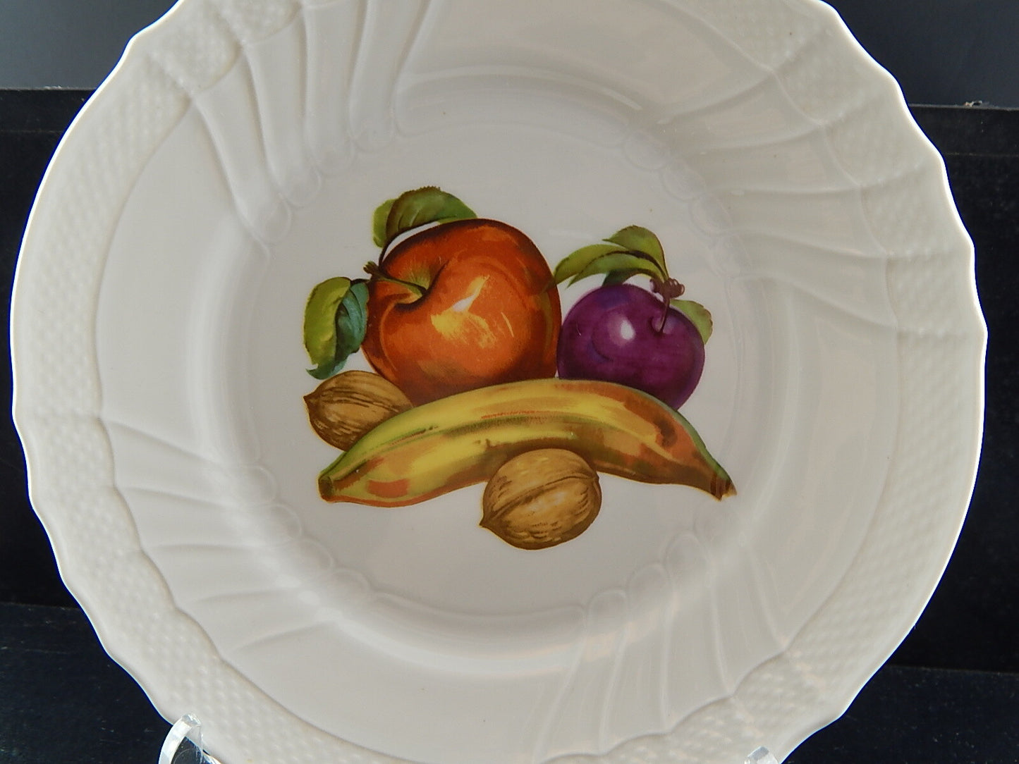 RICHARD GINORI PORCELLANA PIATTO VECCHIO GINORI DECORO NATURA MORTA FRUTTI