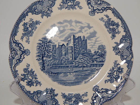 VINTAGE JOHNSON BROS OLD BRITAIN CASTLE BLU PIATTO PIANO PORCELLANA DIFETTO 1917
