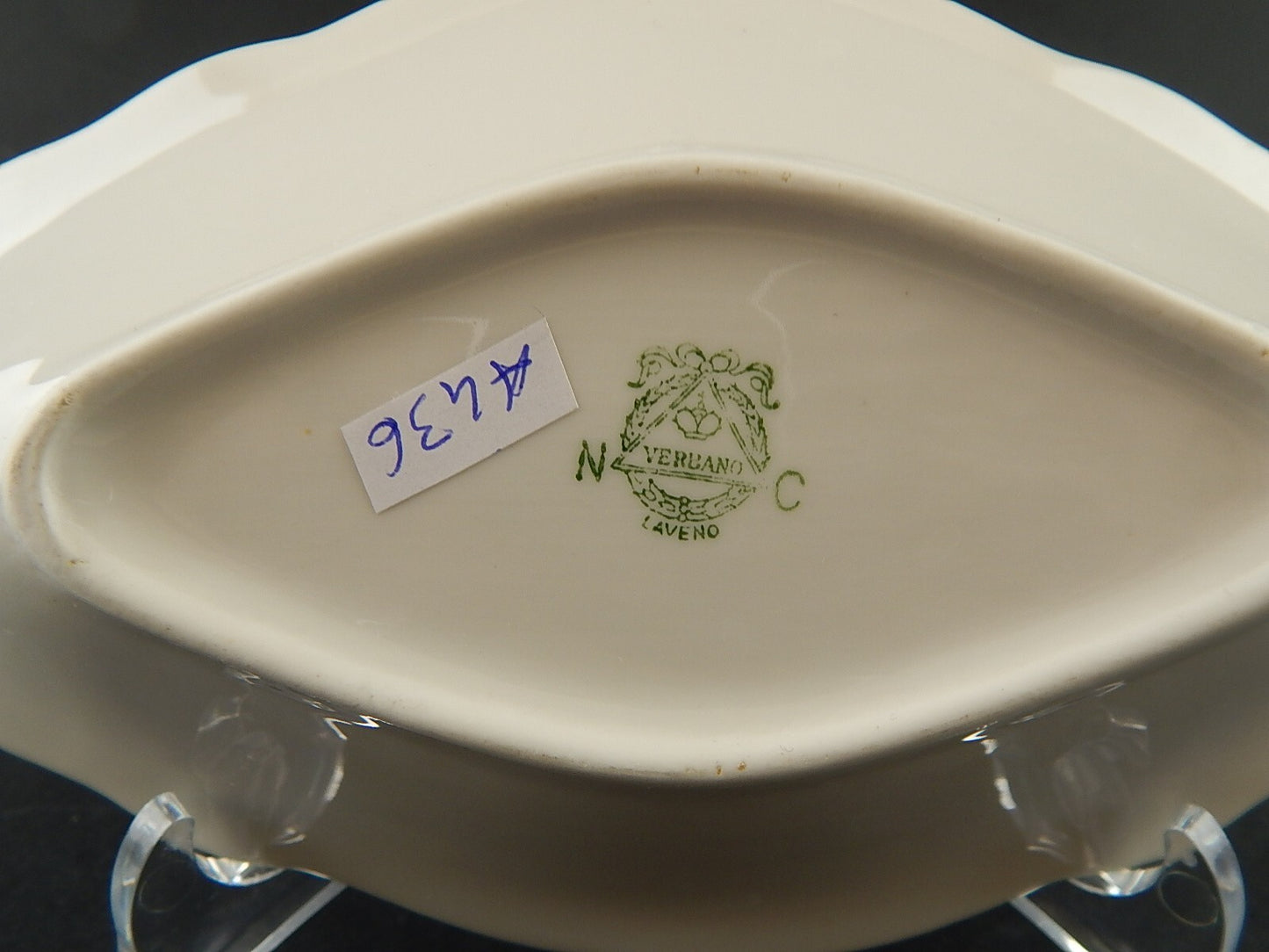 ANTICO ART DECO VASSOIO PORCELLANA DECORO ARGENTO VERBANO LAVENO 1935 ANDLOVITZ