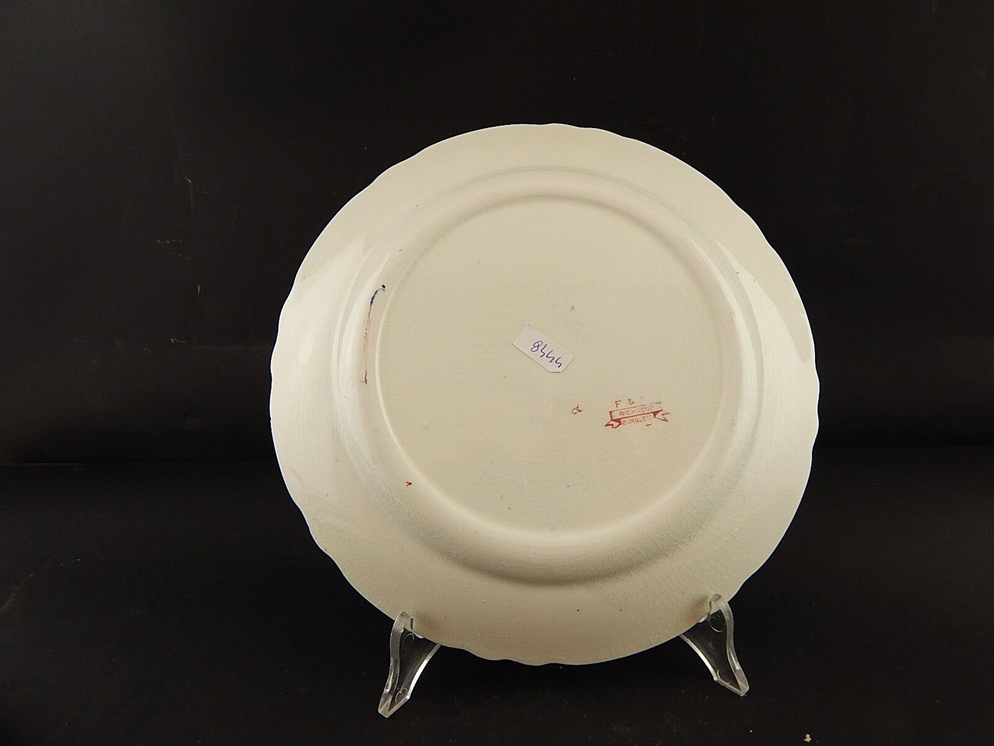 ANTICO PIATTO SEMI-PORCELLANA FORD & SON RICHMOND BURSLEM VITTORIANO POLICROMO #