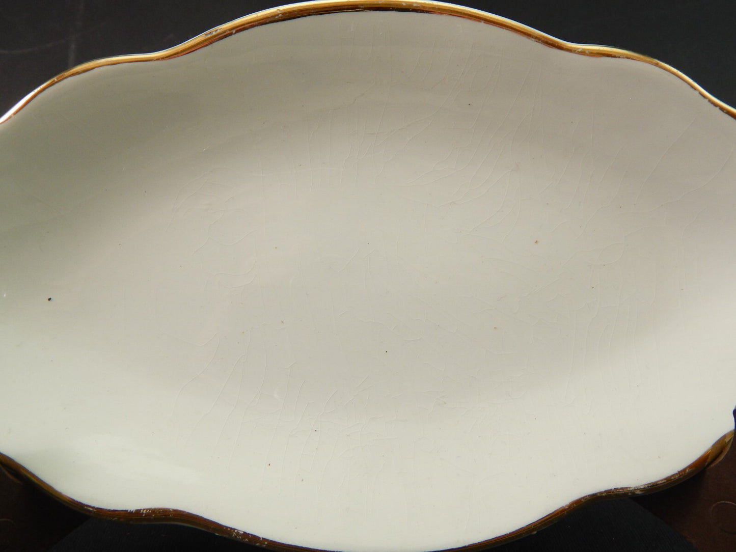 ANTICA RICHARD GINORI RAVIERA VASSOIO PORCELLANA BIANCA E ORO ZECCHINO