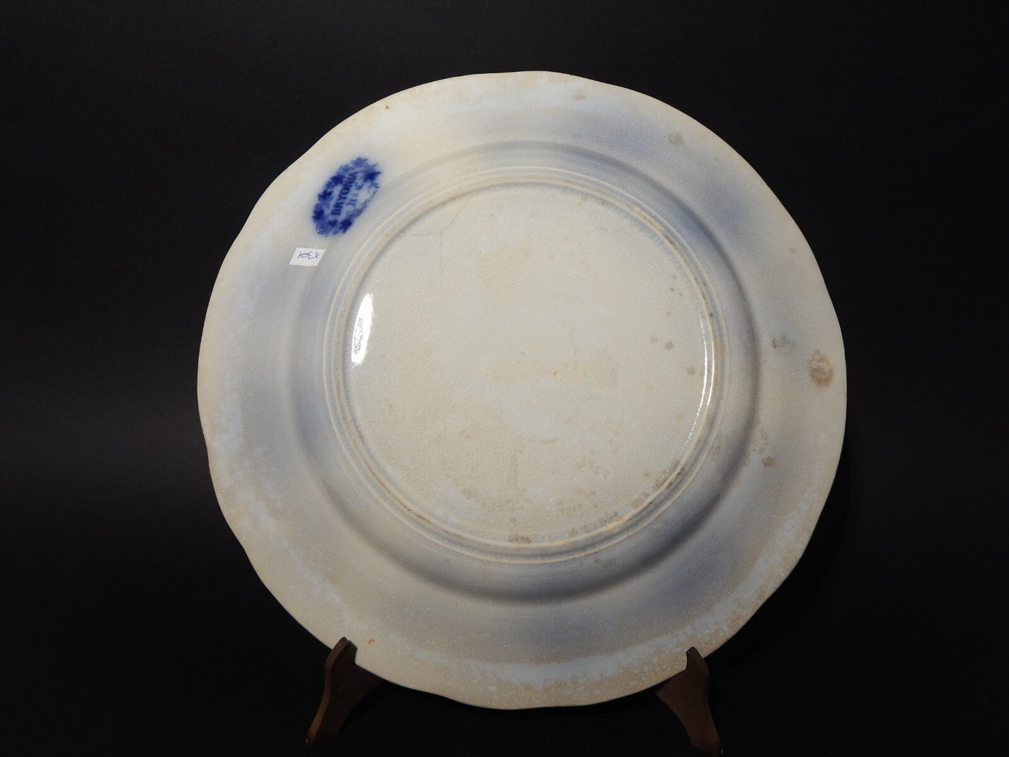 ANTICO VASSOIO PIATTO PORTATA SARREGUEMINES U&C BRYONIA CERAMICA BLUE FLOW 1800