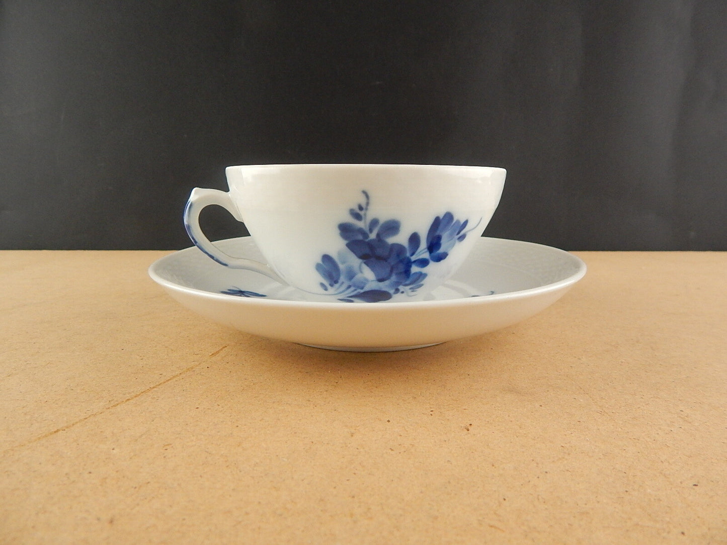 ROYAL COPENHAGEN PORCELLANA BLUE FLOWER TEA CUP SAUCER TAZZA TÈ DIPINTA MANO #2