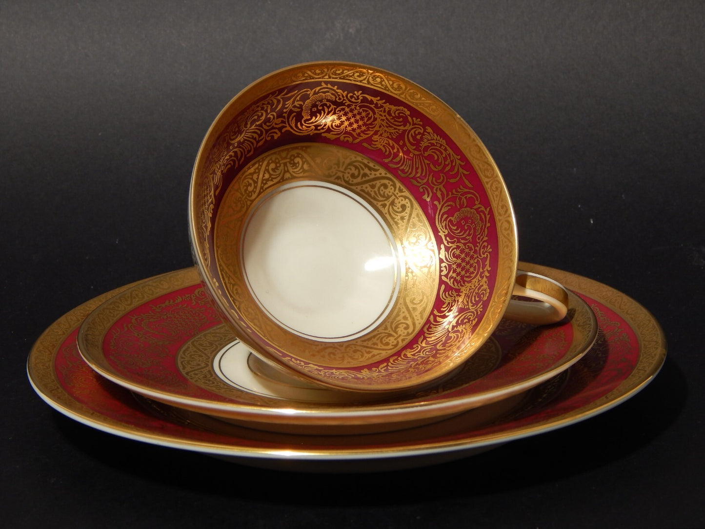 VINTAGE TRIO TAZZA DA TÈ ROSENTHAL THOMAS PREZIOSA PORCELLANA ANNI 50