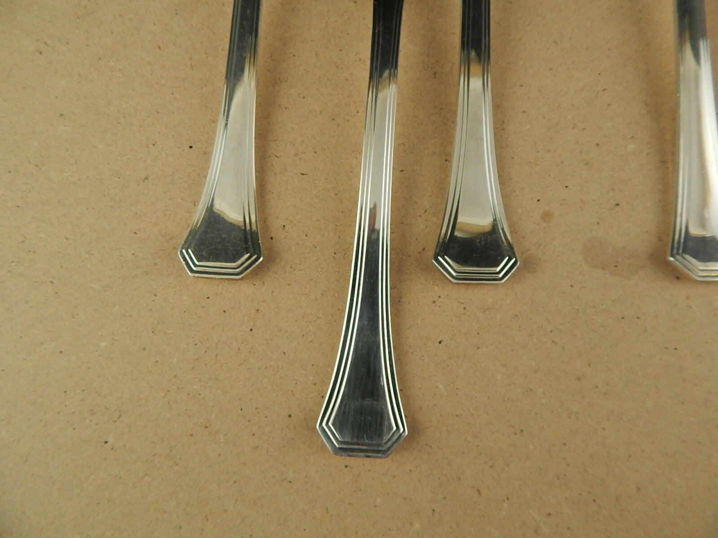 VINTAGE ARGENTERIA SAMBONET G S SET 6 FORCHETTE ARGENTATE MODELLO DECO'