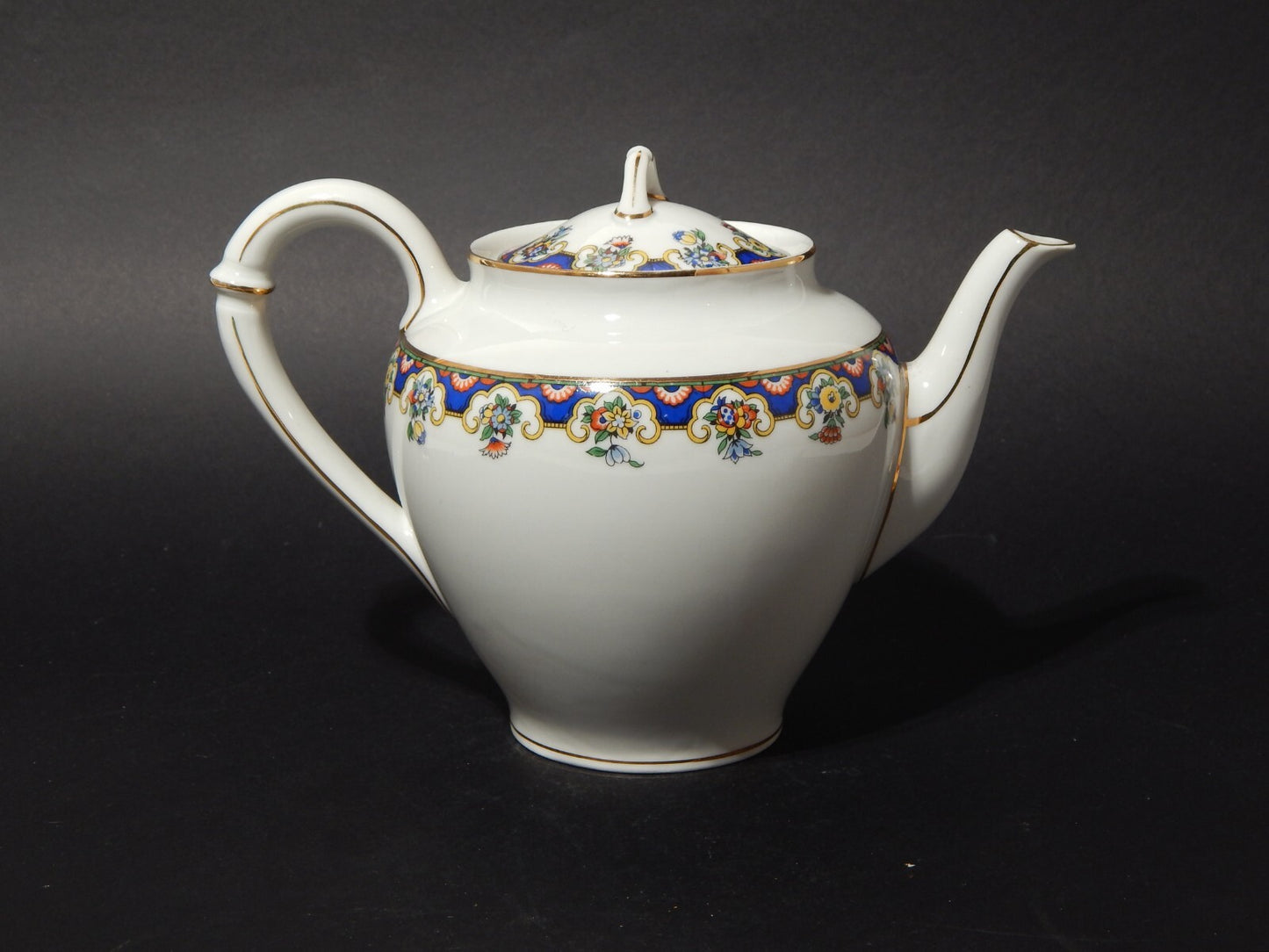 ANTICO SERVIZIO TE' PORCELLANA RICHARD GINORI CARTIGLIO PITTORIA DI DOCCIA