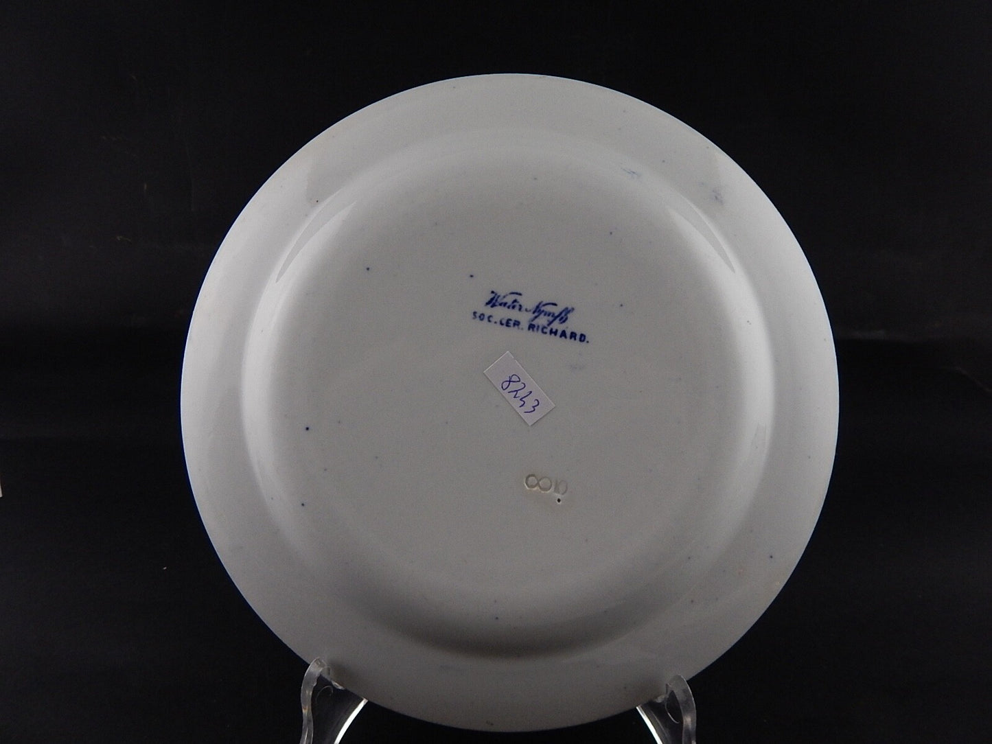 ANTICO PIATTO NINFEE CERAMICA RICHARD MILANO FINE 800 FLOW BLUE WATER NYMPH 8743