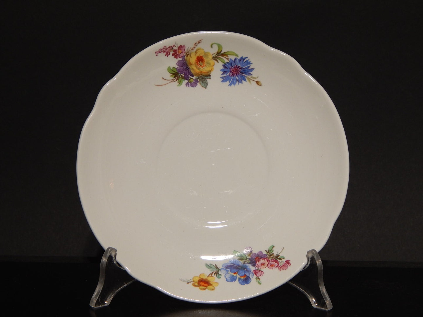 VINTAGE TAZZA TE' CERAMICA RICHARD GINORI LAVENO DIAMONDSTONE FLOREALE difetto