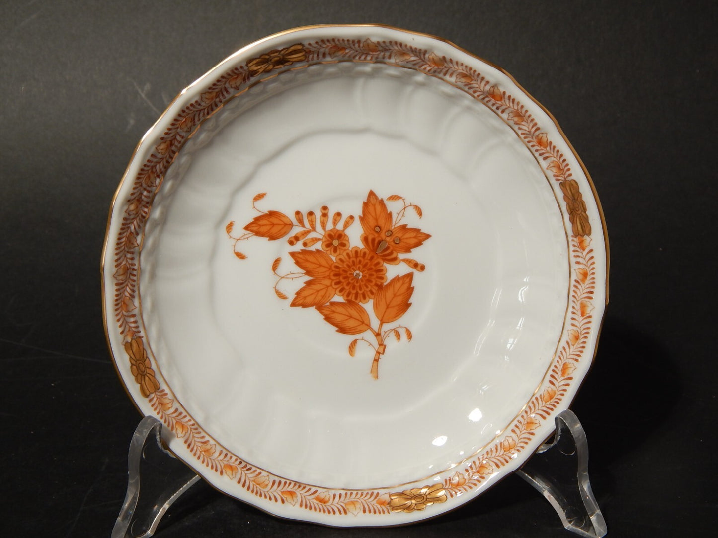 PREZIOSA PORCELLANA HEREND TAZZA TE' APPONYI CHINESE BOUQUET RUGGINE 1726