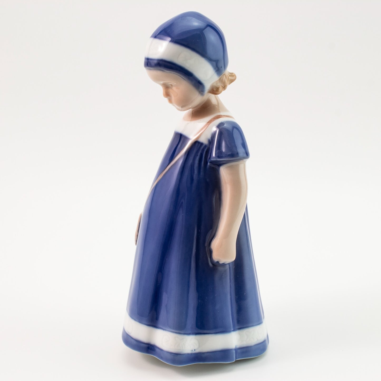 STATUINA PORCELLANA ROYAL COPENHAGEN BING&GRONDAHL "Else con Vestito Blu" CM 17