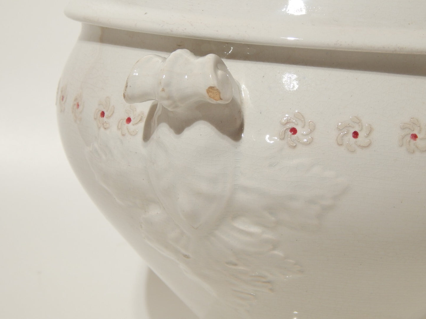 ANTICA ZUPPIERA CENTROTAVOLA SOCIETA' CERAMICA ITALIANA LAVENO FINE 1800