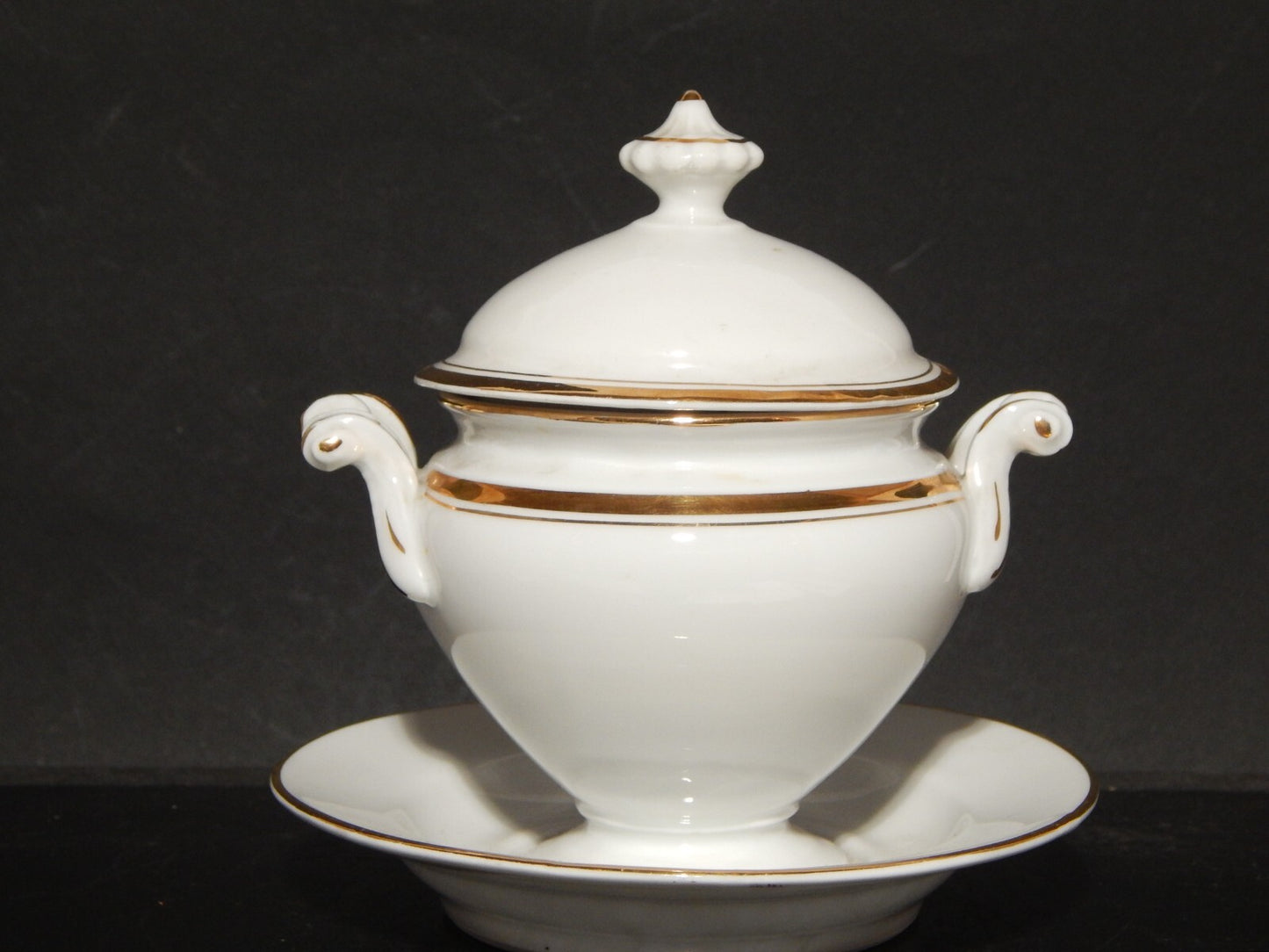 ANTICA RARA PORCELLANA SALSIERA ZUPPIERA EGOISTE IMPERO CARL TIELSCH ALTWASSER