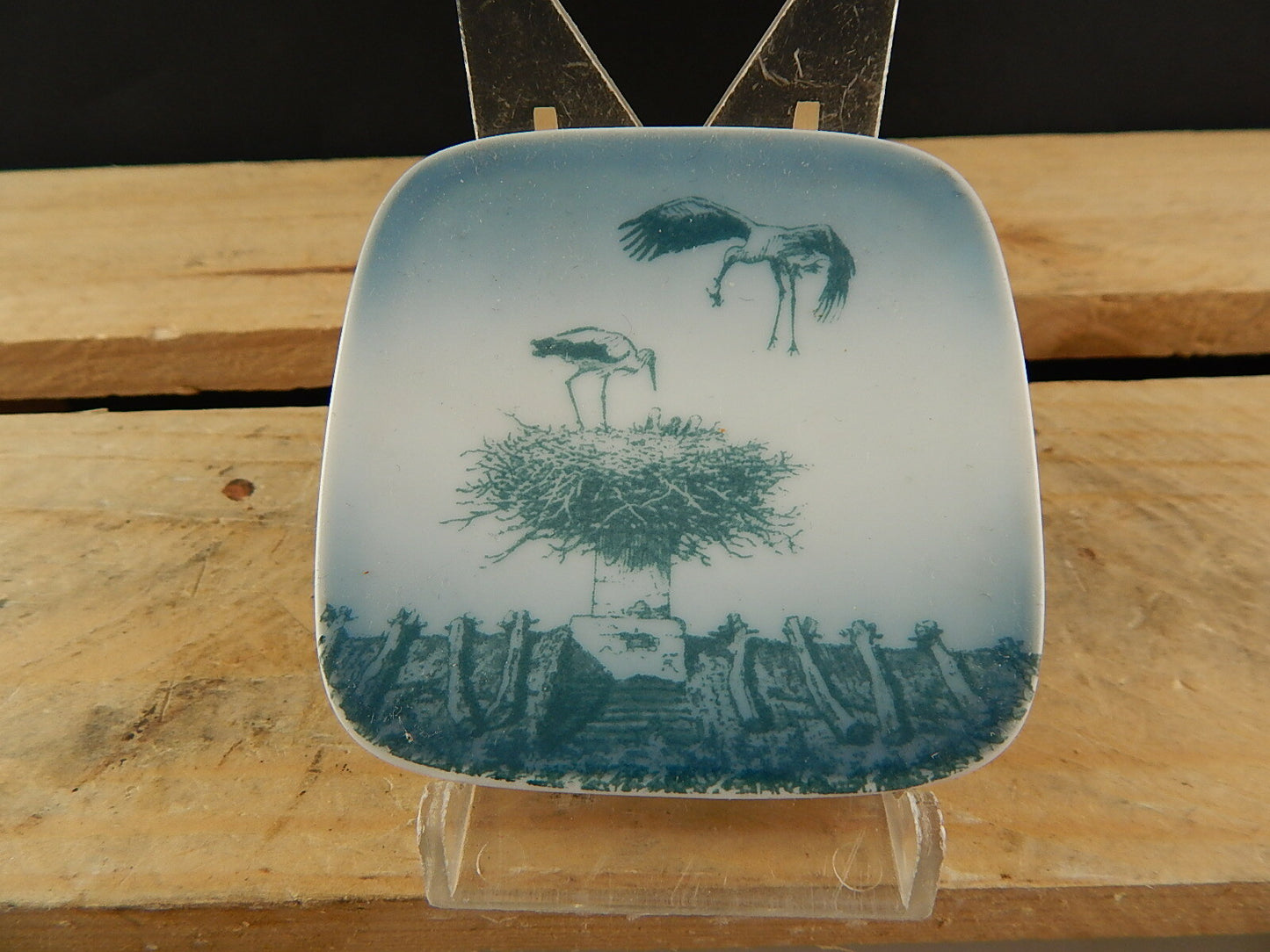 ROYAL COPENHAGEN BING&GRONDAHL PLAQUETTE PIATTO PORCELLANA STORKEREDEN CICOGNE