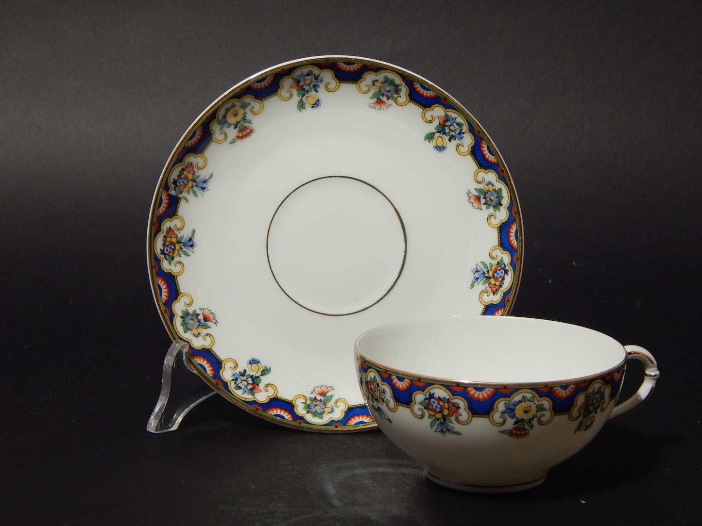 ANTICO SERVIZIO TE' PORCELLANA RICHARD GINORI CARTIGLIO PITTORIA DI DOCCIA