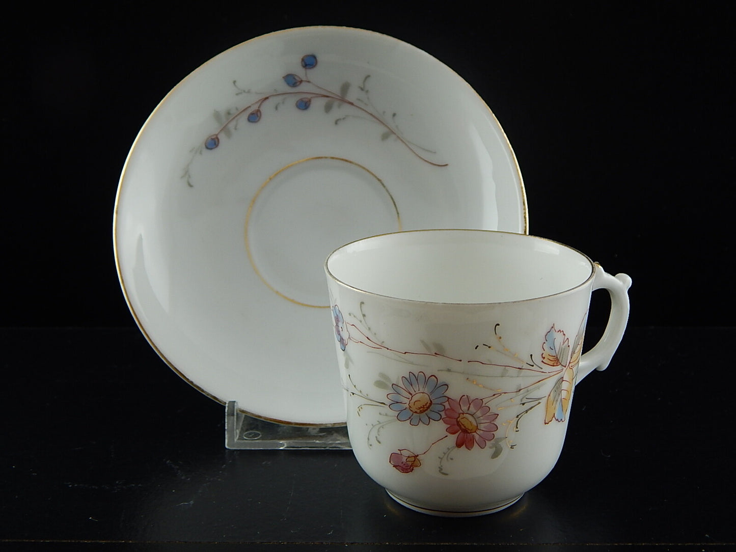 ANTICA PREZIOSA RARA TAZZINA PIATTINO PORCELLANA METÀ 800 NUMERATA DECORO MANO