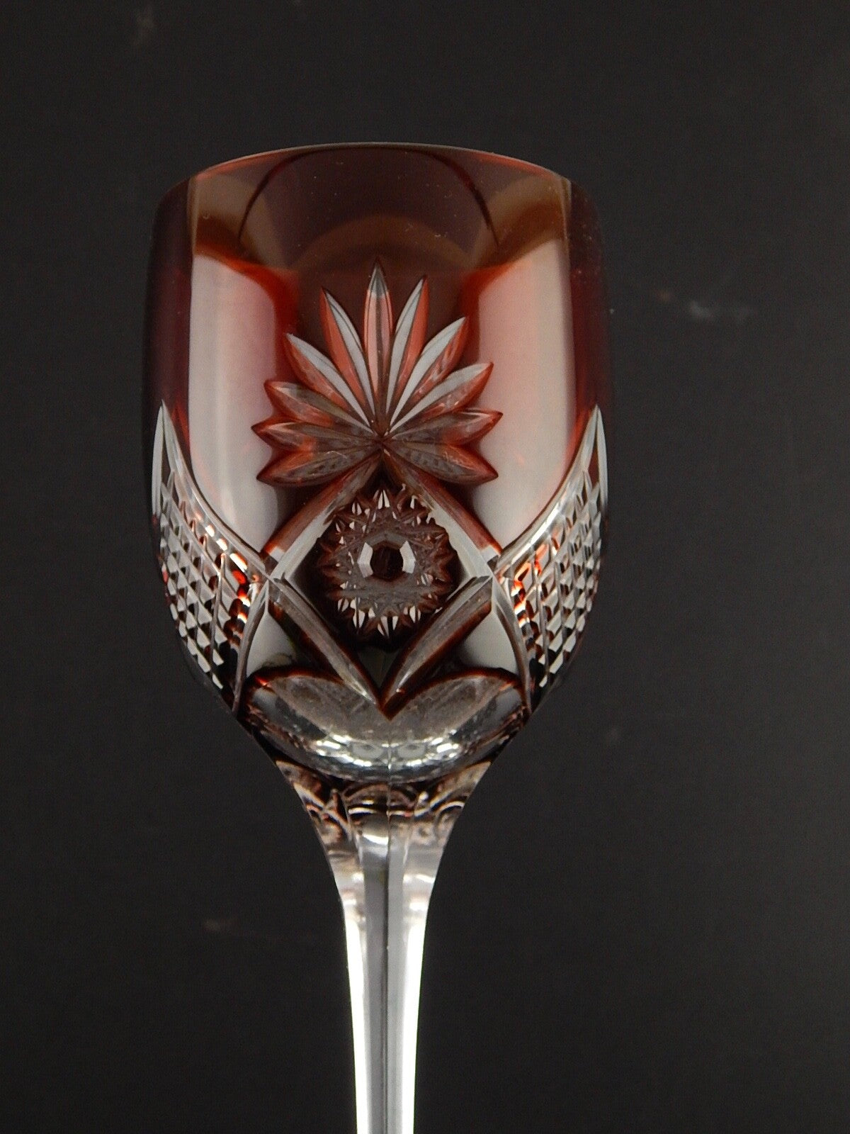 PREZIOSO VINTAGE BICCHIERE CALICE CRISTALLO GERMANIA MOLATO NACHTMANN PORPORA