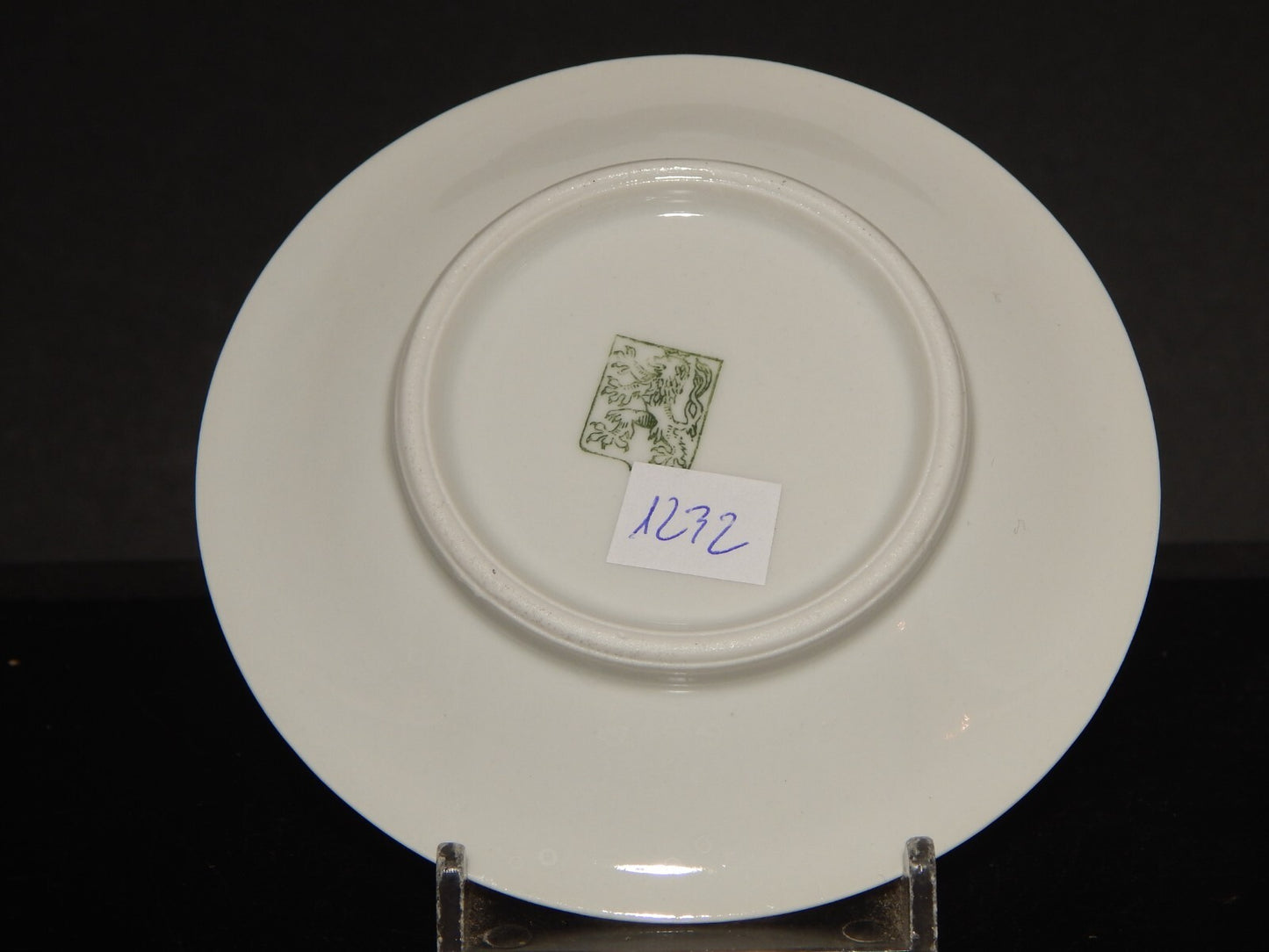 ANTICA TAZZINA CAFFÈ PORCELLANA BIANCA GHIRLANDE PICCOLE FOGLIE VERDI #1232