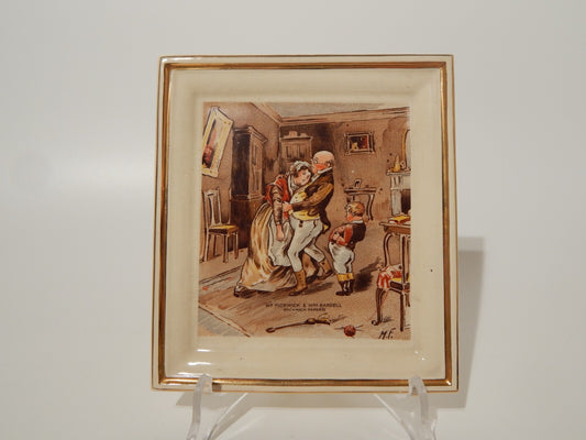 PLACCA O VASSOIO CERAMICA ANTICA HANLEY STAFFORDSHIRE PICKWICK PAPERS DICKENS