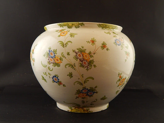 ANTICO GRANDE VASO FIORIERA MAIOLICA CERAMICA CANTAGALLI FIRENZE FINE 800