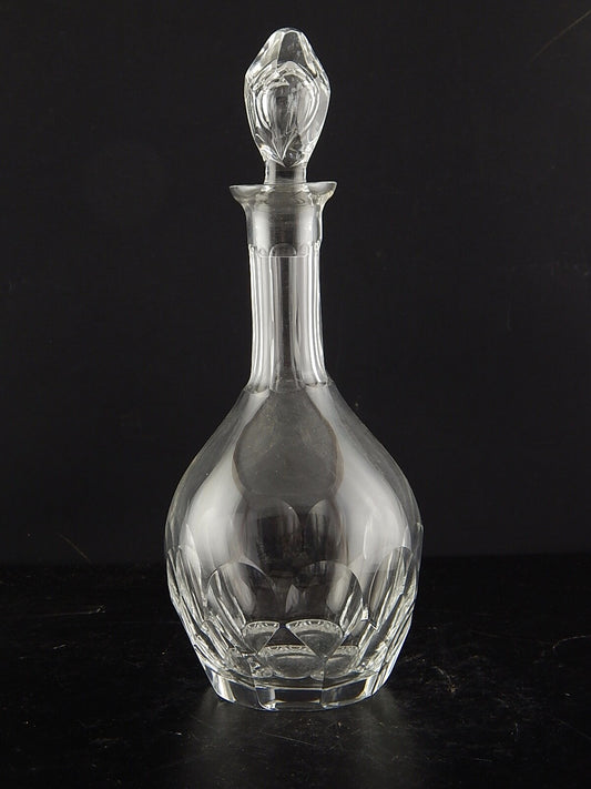 ANTICA RARA BOTTIGLIA DECANTER TAVOLA ART DECO CRISTALLO PESANTE E MOLATO