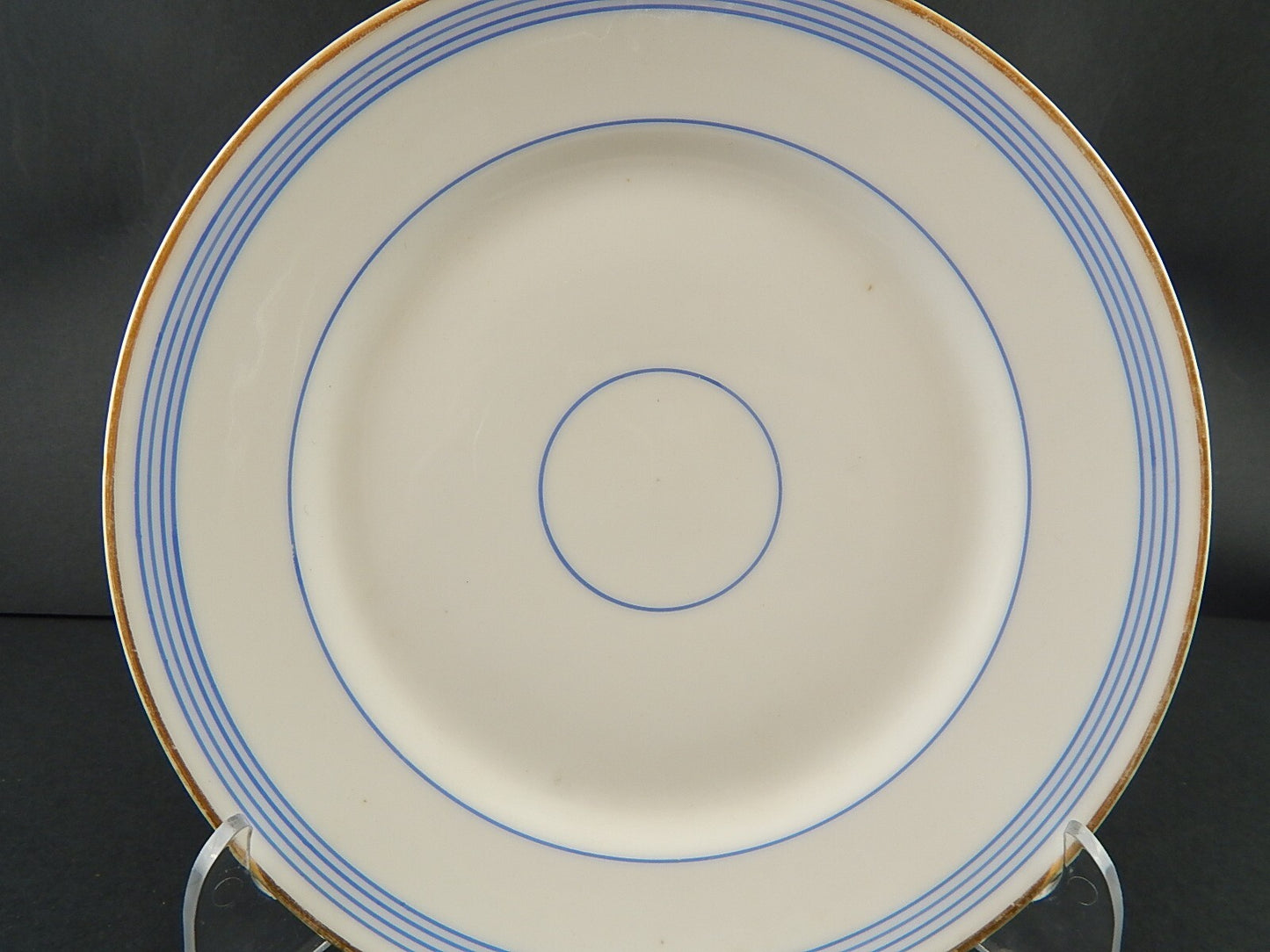 ANTICO RARO SERVIZIO 10 PIATTI PORCELLANA PARIGI BIANCA BLU ORO NAPOLEONE III