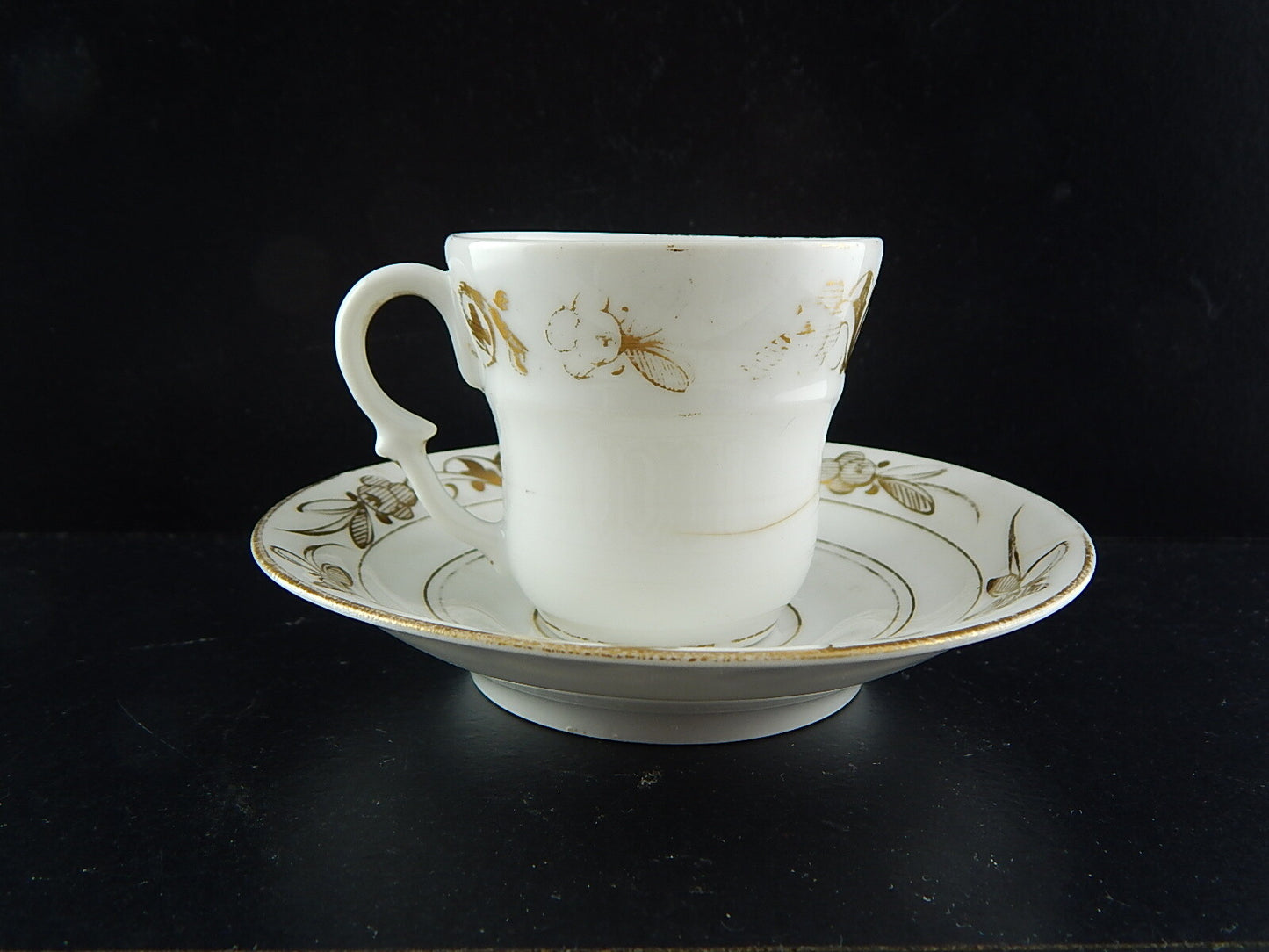 ANTICA PREZIOSA RARA TAZZA IMPERO PORCELLANA BIANCA ORO PARIGI INIZIO 1800 #5