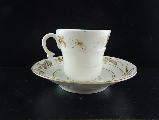 ANTICA PREZIOSA RARA TAZZA IMPERO PORCELLANA BIANCA ORO PARIGI INIZIO 1800 #5