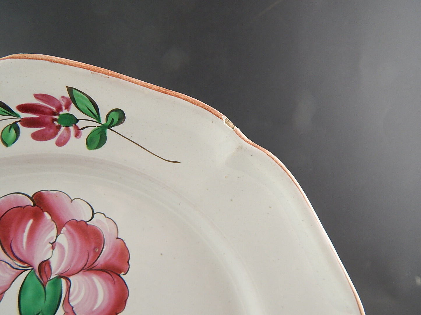 ANTICO 800 PIATTO CERAMICA MAIOLICA FIORI DIPINTI POLICROMI COLLEZIONE #6939