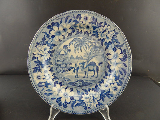 ANTICO RARISSIMO PIATTO INGLESE CERAMICA 1837-50 POUNTNEY & GOLDNEY DROMEDARIO
