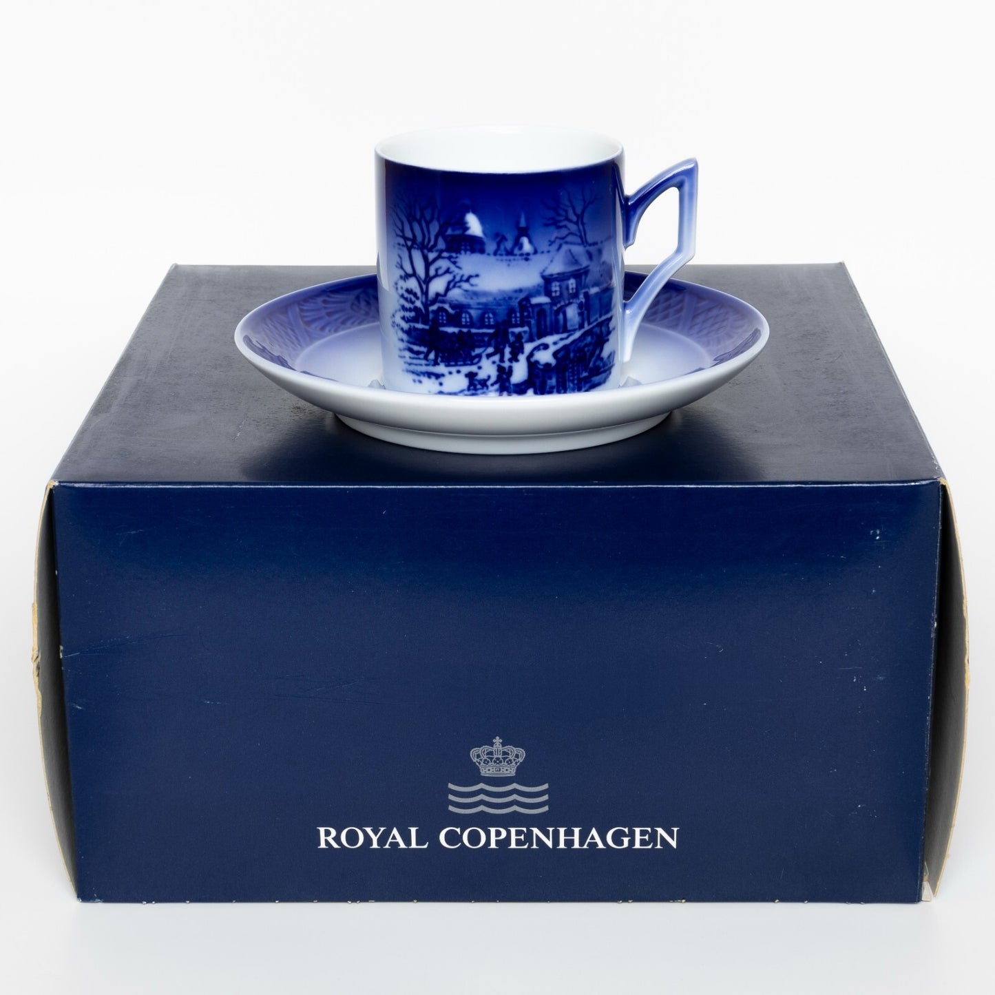 ROYAL COPENHAGEN PORCELLANA TAZZA DI NATALE 1995 CON SCATOLA ORIGINALE CM 7