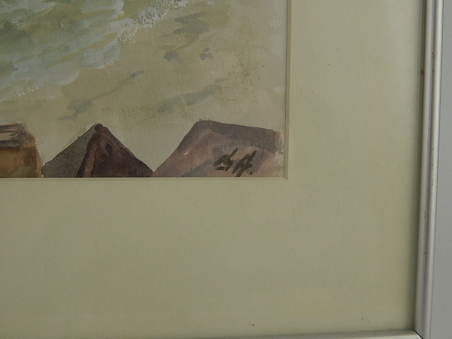 VINTAGE ACQUERELLO FIRMATO RAFFIGURANTE UNA MARINA PROVIENE DALLA SCANDINAVIA