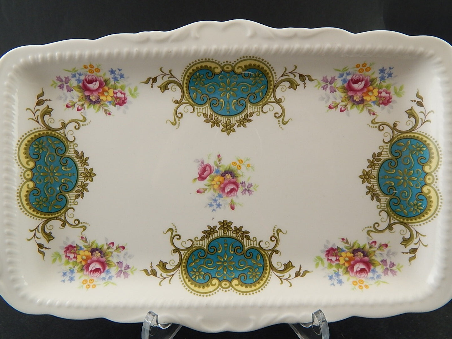 PREZIOSA PORCELLANA ROYAL ALBERT VINTAGE VASSOIO SANDWICH DISEGNO BERKELEY