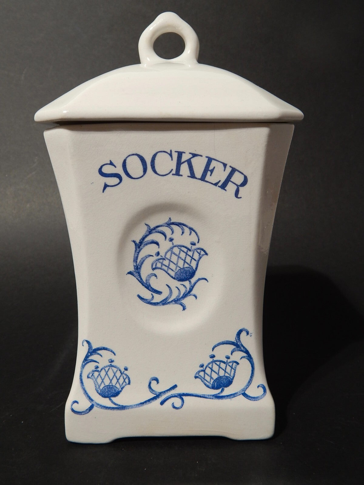 ANTICO RARO LIBERTY VASO BARATTOLO CUCINA CERAMICA RORSTRAND SOCKER ZUCCHERO