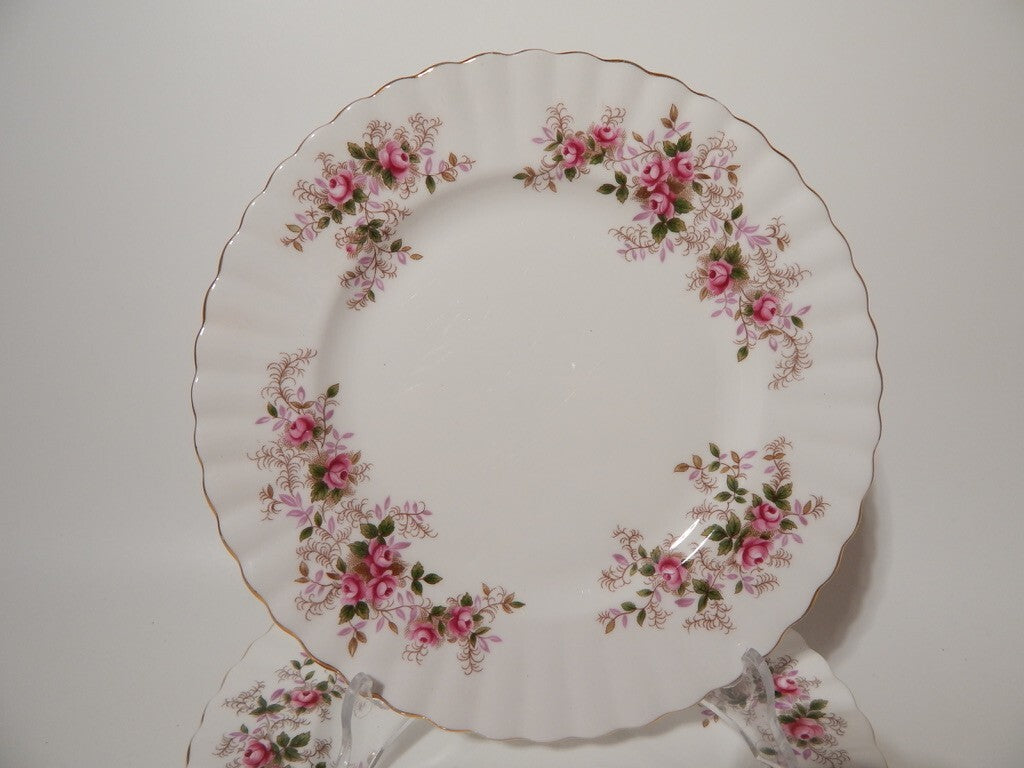 PORCELLANA ROYAL ALBERT LAVENDER ROSE SERVIZIO VINTAGE 6 PIATTI DESSERT 21 CM