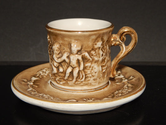 VINTAGE TAZZINA CAFFE' PORCELLANA MAS REGIO CAPODIMONTE