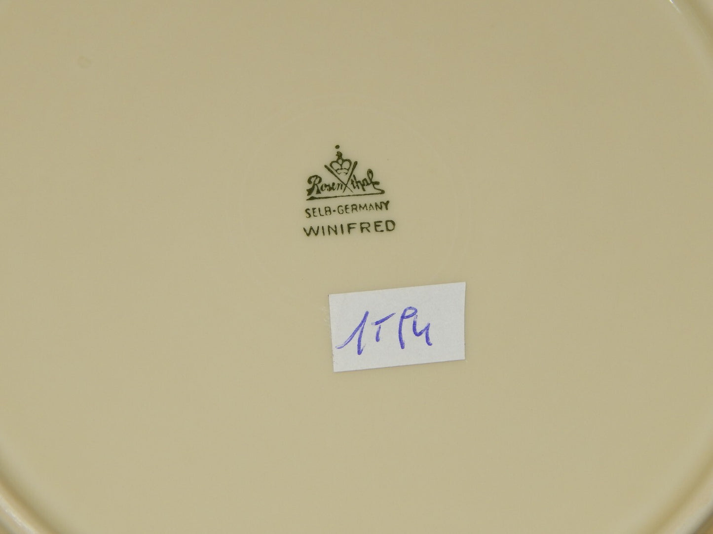 PREZIOSO SERVIZIO 6 PIATTI DESSERT PORCELLANA ROSENTHAL WINIFRED COLOR CREMA ORO