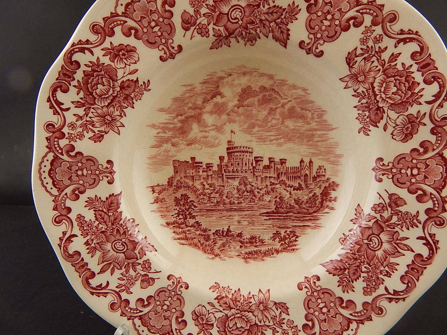 PORCELLANA VINTAGE WEDGWOOD ROYAL HOMES OF BRITAIN WINDSOR CASTLE BIANCO-ROSSO