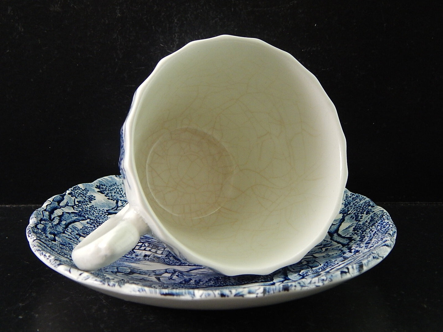 VINTAGE CERAMICA TAZZA TE' THE HUNTER MYOTT POTTERY ENGLAND IL CACCIATORE #2117