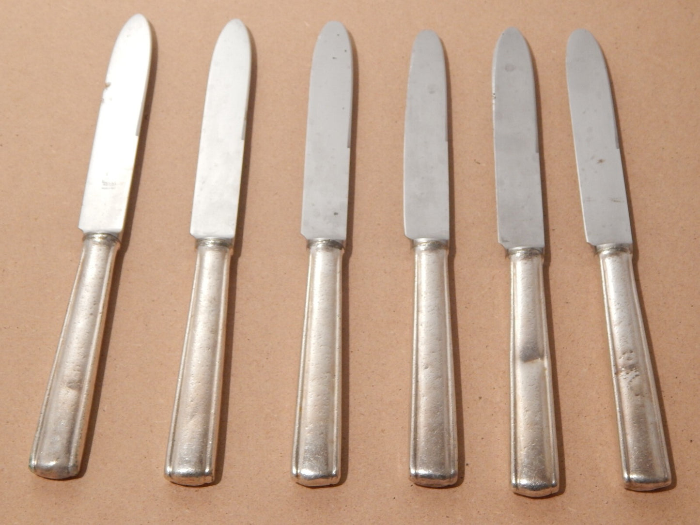 ANNI 50 ARTHUR KRUPP MILANO SET 6 COLTELLI ALPACCA ARGENTATE DESIGN GIO' PONTI #