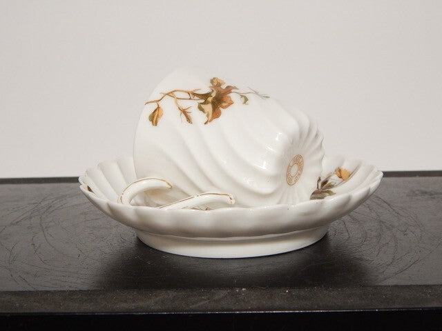 ANTICA ART NOUVEAU TAZZINA CAFFE' PORCELLANA HAVILAND & CO LIMOGES FIORI ROVO ¶¶