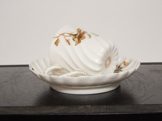 ANTICA ART NOUVEAU TAZZINA CAFFE' PORCELLANA HAVILAND & CO LIMOGES FIORI ROVO ¶¶