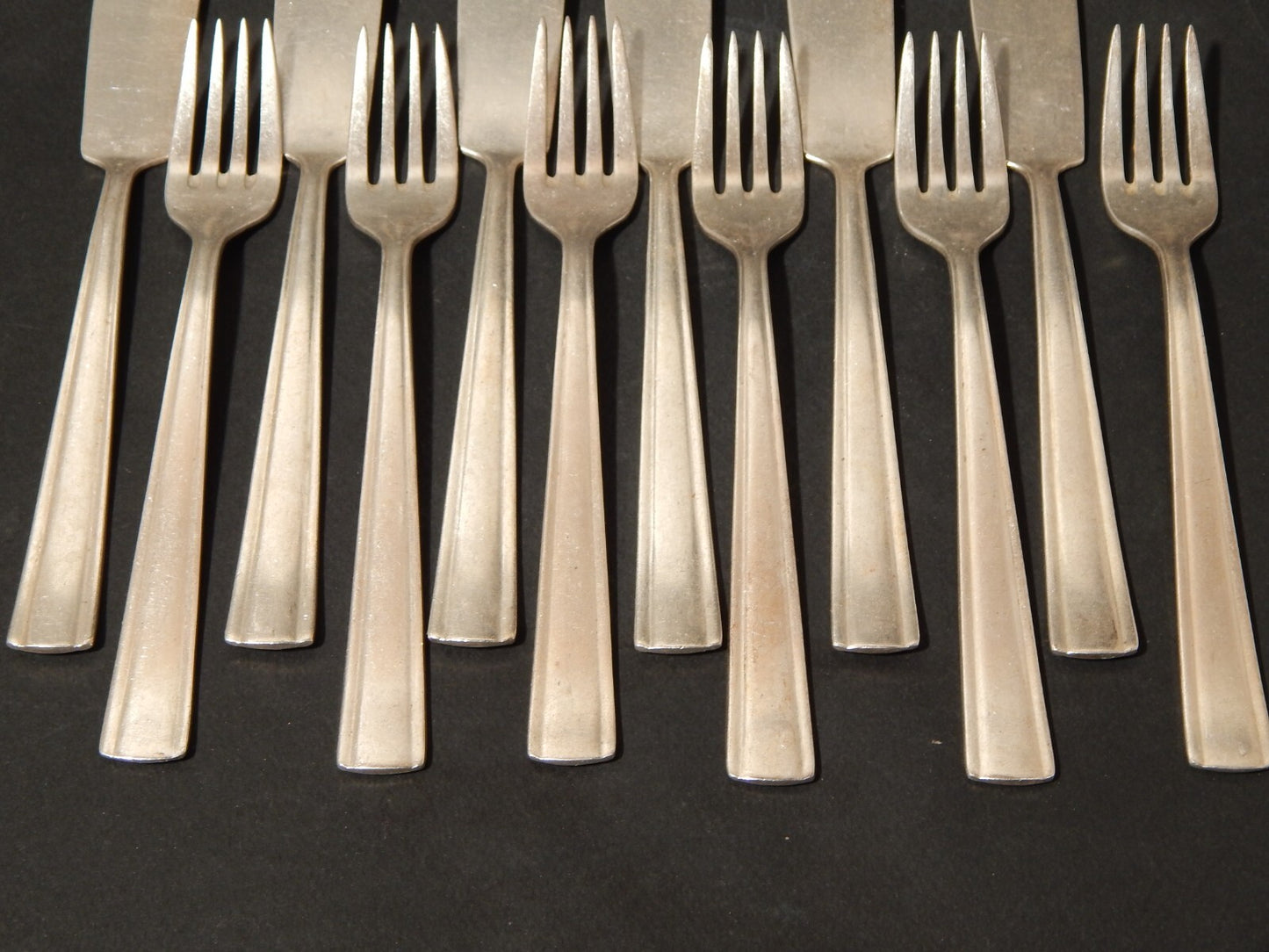 ANNI 50 ARTHUR KRUPP MILANO SET 12 POSATE PESCE ALPACCA ARGENTATE GIO' PONTI