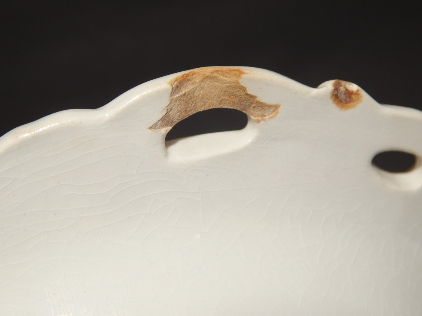 ANTICA RARA FRUTTIERA CENTROTAVOLA CERAMICA BIANCA RICHARD MILANO FINE 800