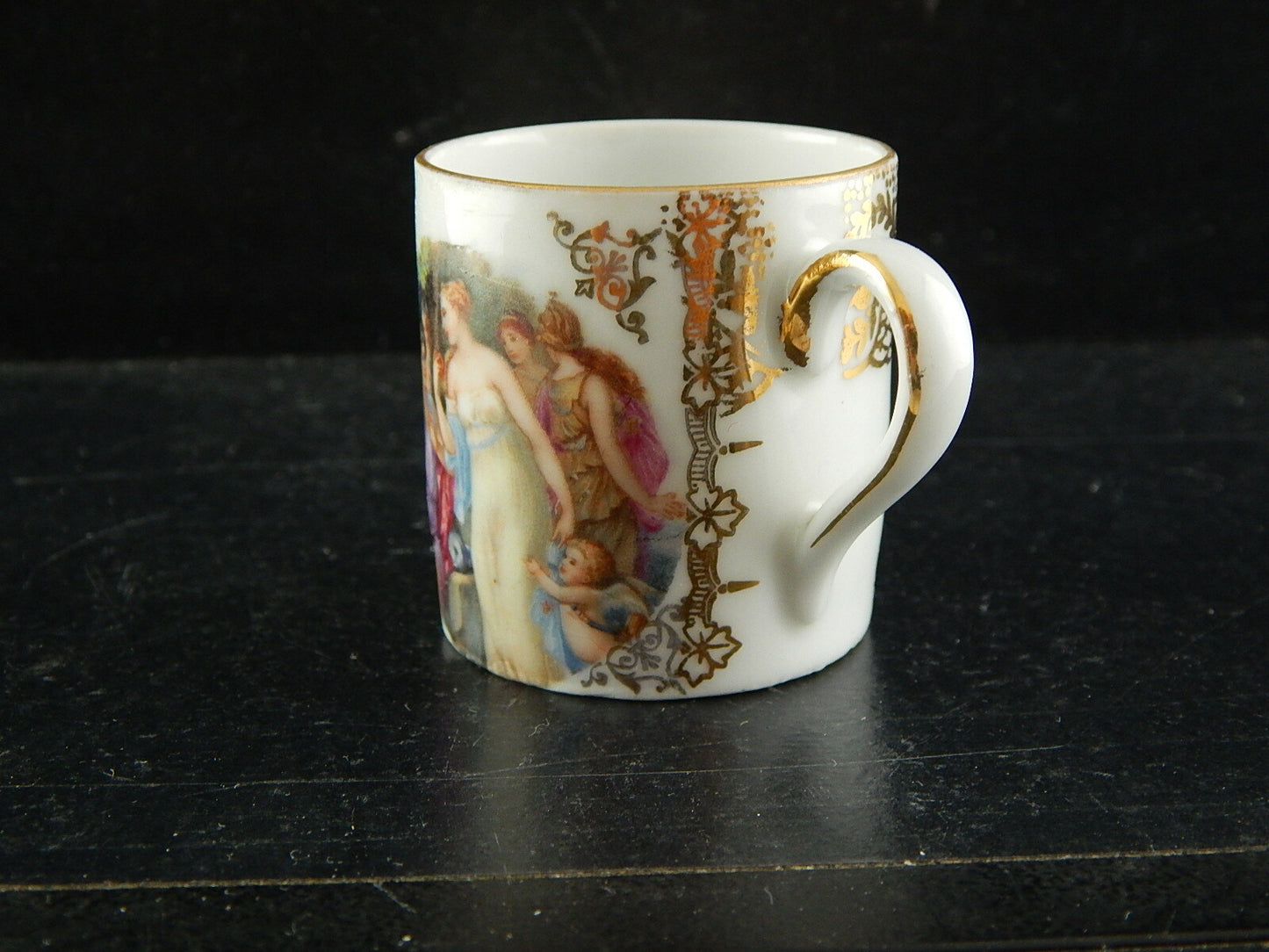 ANTICA TAZZINA MINIATURA PORCELLANA IMPERO MARCHIO VIENNA NUMERATA COLLEZIONE