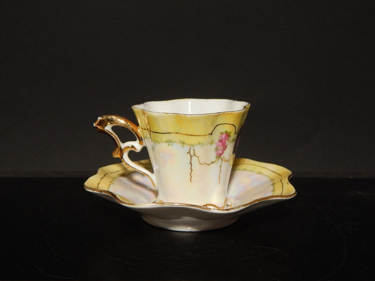 ANTICA PREZIOSA RARA LIBERTY TAZZINA PORCELLANA DECORATA A MANO PRIMO 900