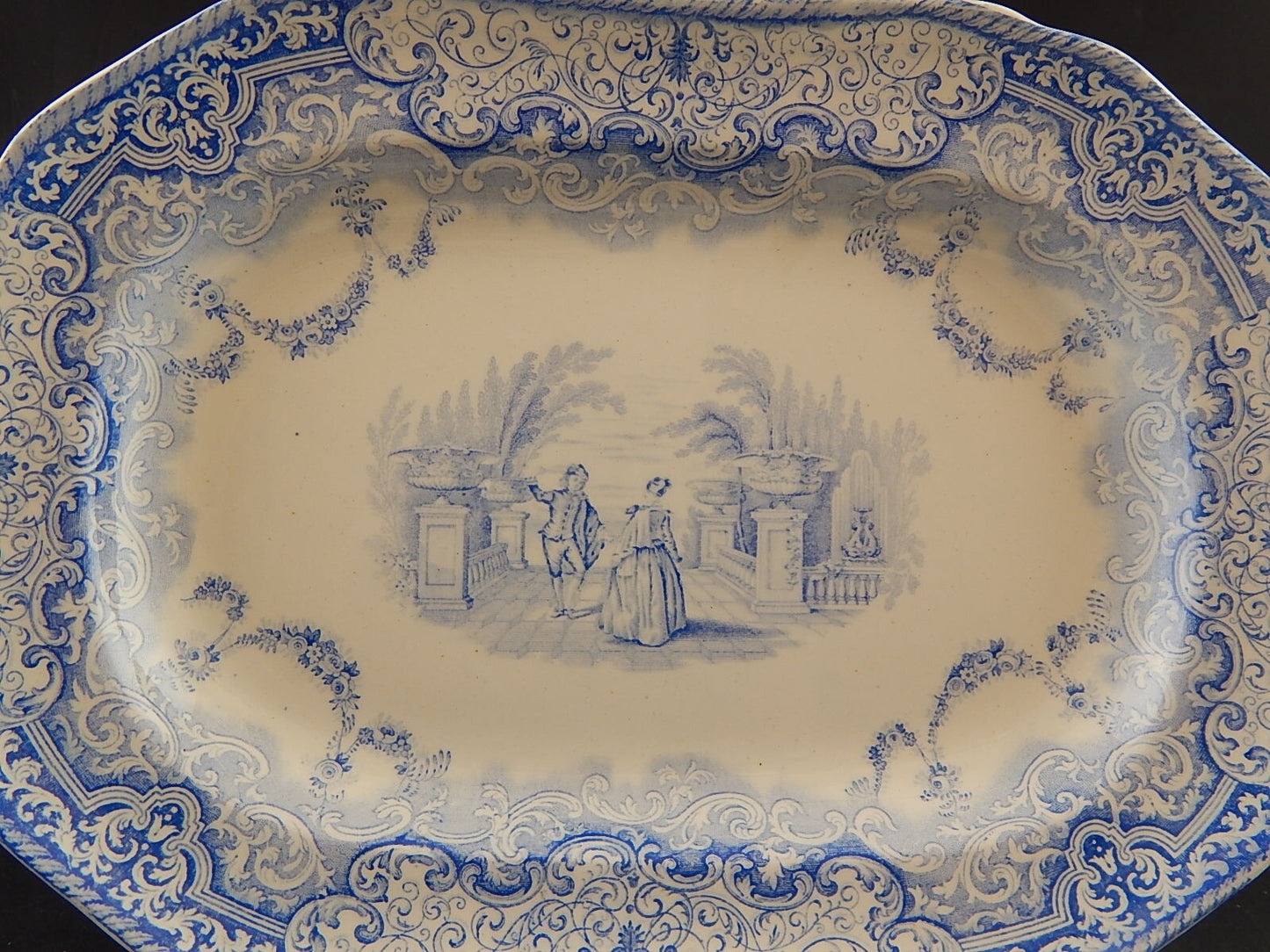 COPELAND & GARRETT 1844 ANTICO PREZIOSO VASSOIO CERAMICA LOUIS QUATORZE #