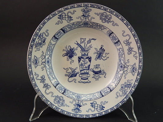 ANTICO PIATTO FONDO SOCIETA' CERAMICA MAESTRICHT MADE IN HOLLAND DECORO POTICHE