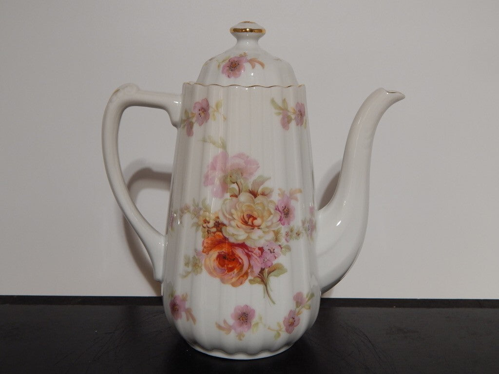 ANTICO SERVIZIO CAFFÈ PORCELLANA BIANCA DECORO FLOREALE BAVARIA SELTMANN WEIDEN