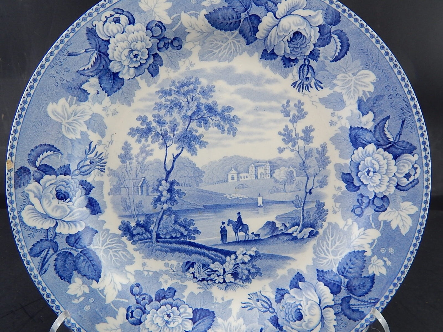 ANTICO COLLEZIONE PIATTO PORCELLANA WEDGWOOD META' 800 VITTORIANO DIFETTO ###
