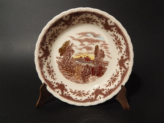 VINTAGE SET 2 CIOTOLE CERAMICA W. H. GRINDLEY STAMPA MANO SCENES AFTER CONSTABLE